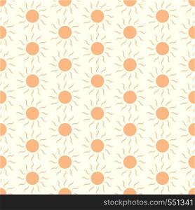 Orange Sun shape seamless pattern on pastel color. Circle and swirl in sweet style for abstract or graphic design
