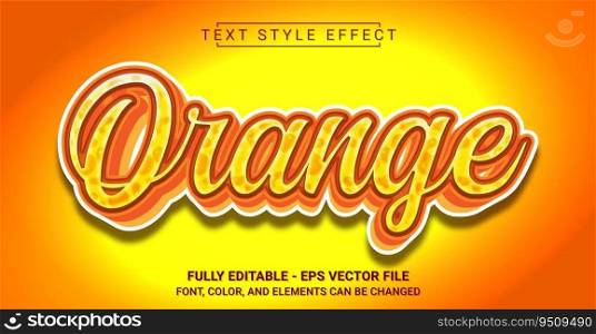 Orange Text Style Effect. Editable Graphic Text Template.