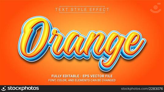 Orange Text Style Effect. Graphic Design Element.