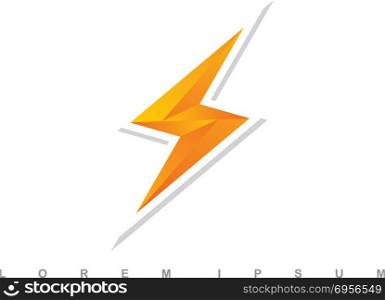 orange thunder bolt sign logo. orange thunder bolt sign logo vector art
