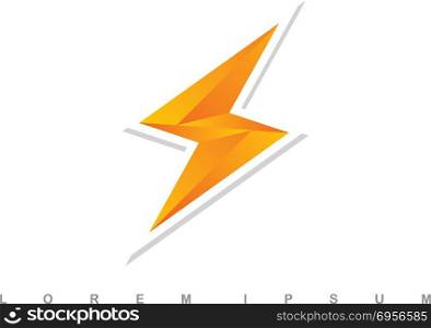 orange thunder bolt sign logo. orange thunder bolt sign logo vector art