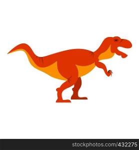 Orange tyrannosaur dinosaur icon flat isolated on white background vector illustration. Orange tyrannosaur dinosaur icon isolated