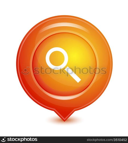 Orange vector location pointer icon