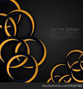 Orange vector ring circle with dark background