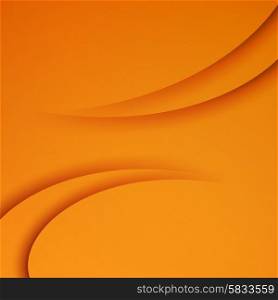Orange vector Template Abstract background with curves lines and shadow. For flyer, brochure, booklet and websites design