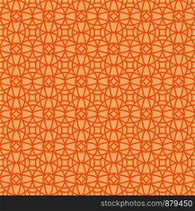 Orange vintage linear arabic style ornamental pattern. Vector illustration. Orange linear arabic ornamental pattern