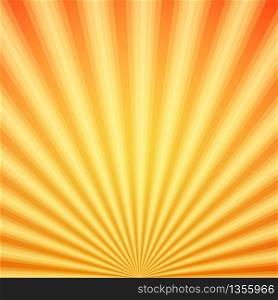 Orange, yellow shiny backgrounds for design. Abstract retro vintage background of the shining sun rays. Sun. Sunburst, light ray, sunset vector illustration.
