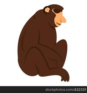 Orangutan monkey icon flat isolated on white background vector illustration. Orangutan monkey icon isolated