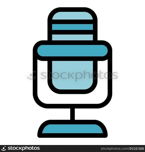 Oratory microphone icon outline vector. Public election. Rhetoric speech color flat. Oratory microphone icon vector flat