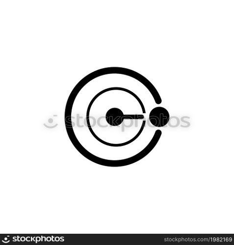 Orbit. Proton Nucleus. Flat Vector Icon. Simple black symbol on white background. Orbit. Proton Nucleus Flat Vector Icon