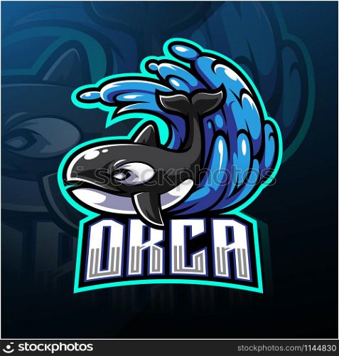 Orca esport mascot logo design