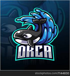 Orca esport mascot logo design