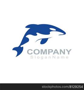 Orca logo ima≥fish animal sea design illustration icon