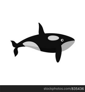 Orca whale icon. Flat illustration of orca whale vector icon for web isolated on white. Orca whale icon, flat style