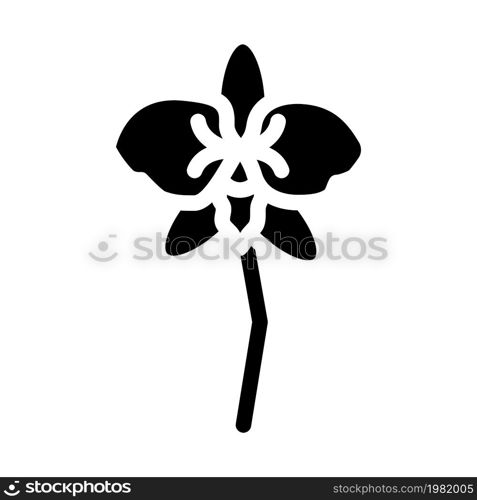 orchid aroma flower glyph icon vector. orchid aroma flower sign. isolated contour symbol black illustration. orchid aroma flower glyph icon vector illustration