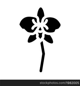 orchid aroma flower glyph icon vector. orchid aroma flower sign. isolated contour symbol black illustration. orchid aroma flower glyph icon vector illustration
