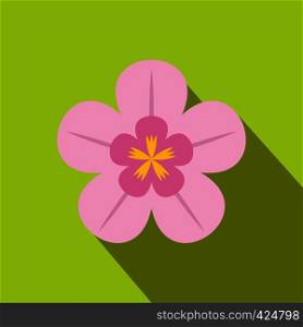 Orchid flat icon on a green background. Orchid flat icon