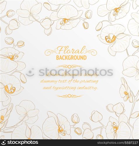 Orchid frame for invitations. Vector illustration.