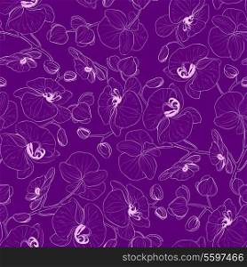 Orchid seamless pattern. Vector illustration.
