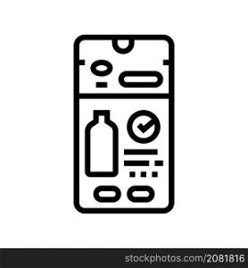 order water online smartphone application line icon vector. order water online smartphone application sign. isolated contour symbol black illustration. order water online smartphone application line icon vector illustration