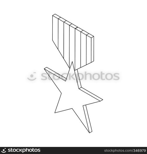 Order with star icon in isometric 3d style on a white background. Order with star icon, isometric 3d style