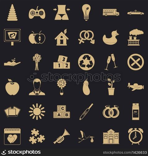 Ordinance icons set. Simple set of 36 ordinance vector icons for web for any design. Ordinance icons set, simple style