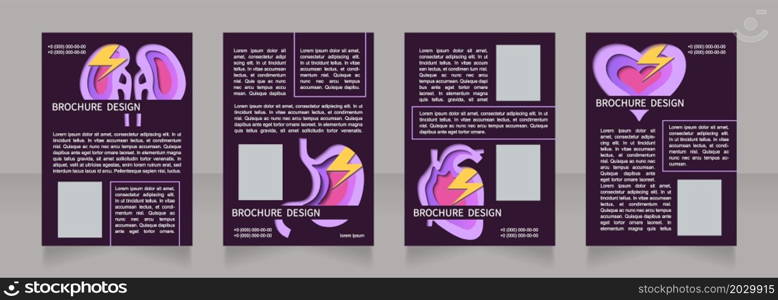 Organ failure awareness and prevention blank brochure layout design. Vertical poster template set with empty copy space for text. Premade corporate reports collection. Editable flyer paper pages. Organ failure awareness and prevention blank brochure layout design