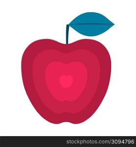 Organic apple isolated on white background. Healthy lifestyle. Vector illustration in flat style.