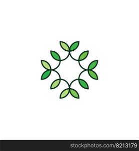 organic bio logo leaves plant herb icon vector