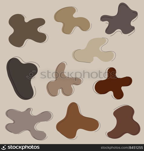 Organic Blob Shapes with Aesthetic line in earth tone color