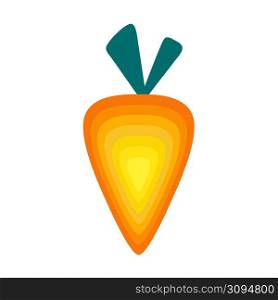 Organic carrot isolated on white background. Healthy lifestyle. Vector illustration in flat style.
