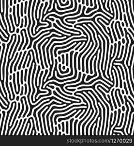 Organic coral background with rounded lines. Diffusion reaction seamless pattern. Linear design with biological shapes. Abstract vector illustration in black and white. Organic coral background with rounded lines. Diffusion reaction seamless pattern. Linear design with biological shapes. Abstract vector illustration in black and white.