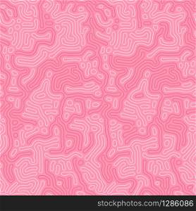 Organic coral background with rounded lines. Diffusion reaction seamless pattern. Linear design with biological shapes. Abstract vector illustration in pink. Organic coral background with rounded lines. Diffusion reaction seamless pattern. Linear design with biological shapes. Abstract vector illustration in pink.
