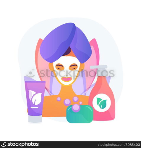 Organic cosmetics abstract concept vector illustration. Organic personal care cosmetics, makeup products, natural clean ingredient, beauty industry, skin treatment, paraben free abstract metaphor.. Organic cosmetics abstract concept vector illustration.