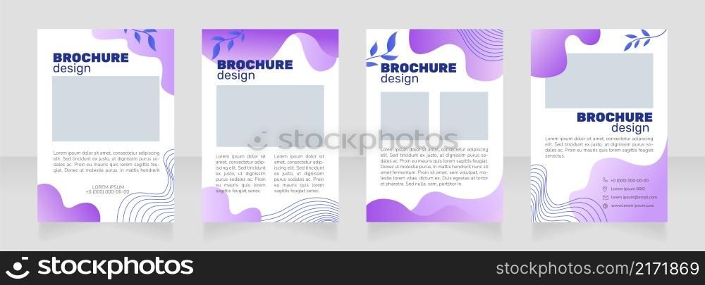 Organic cosmetics brand promo blank brochure design. Template set with copy space for text. Premade corporate reports collection. Editable 4 paper pages. Rubik Black Regular, Nunito Light fonts used. Organic cosmetics brand promo blank brochure design