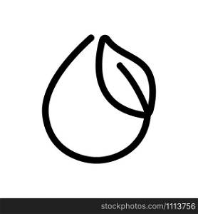 Organic drop icon vector. Thin line sign. Isolated contour symbol illustration. Organic drop icon vector. Isolated contour symbol illustration