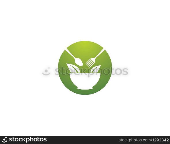 Organic food logo template vector icon illustration