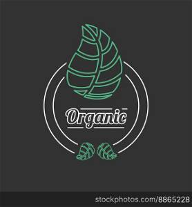 Organic food outline banner or icon on a black. Organic food outline banner or icon