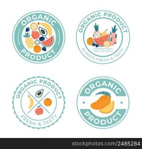 Organic food product logotype collection, fresh and tasty. Vector organic food, tasty and fresh, emblem illustration logo product. Organic food product logotype collection, fresh and tasty
