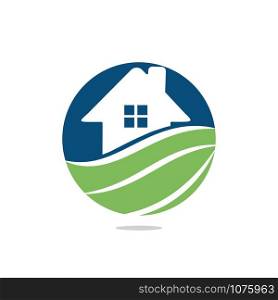 Organic House logo design. House care logo design. Home clean vector logo concept.