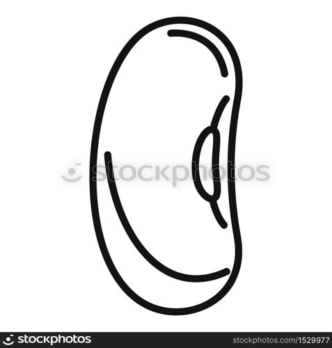 Organic kidney bean icon. Outline organic kidney bean vector icon for web design isolated on white background. Organic kidney bean icon, outline style