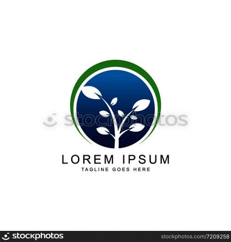 Organic leaf logo vector template