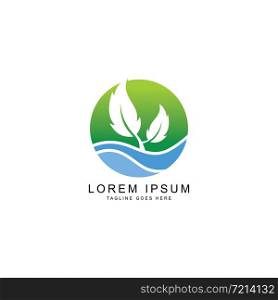 Organic leaf logo vector template