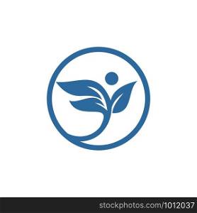 Organic leaf people logo template