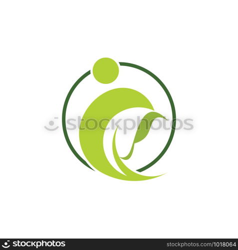 Organic leaf people logo template