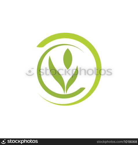 Organic leaf people logo template