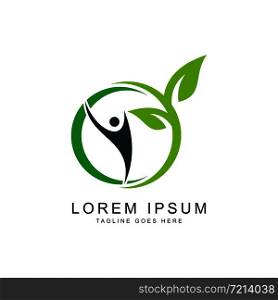 Organic leaf people logo template