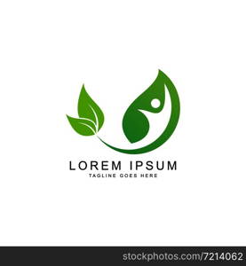 Organic leaf people logo template