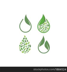 organic leaves drop concept icon vector design template web
