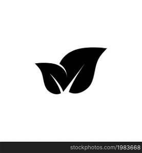 Organic Leaves, Leaf Pair, Nature. Flat Vector Icon illustration. Simple black symbol on white background. Organic Leaves, Leaf Pair, Nature sign design template for web and mobile UI element. Organic Leaves, Leaf Pair, Nature Flat Vector Icon